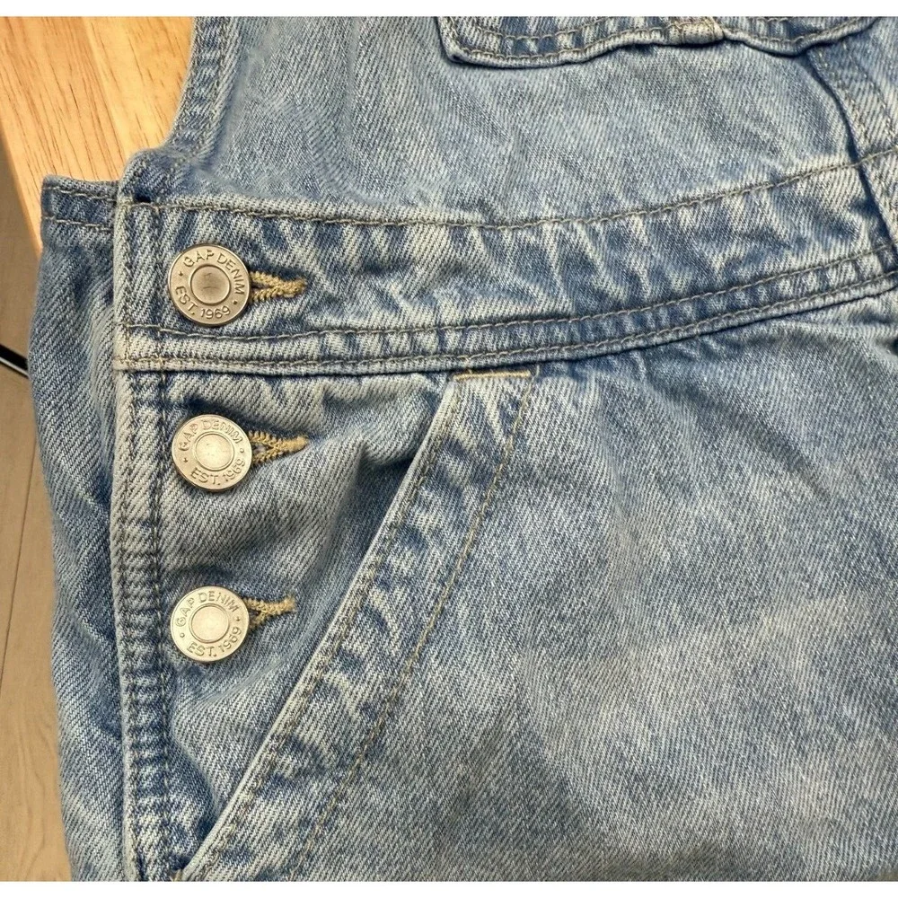 Gap Teen Denim Shortalls Light Wash Blue Kids XL Adjustable Straps